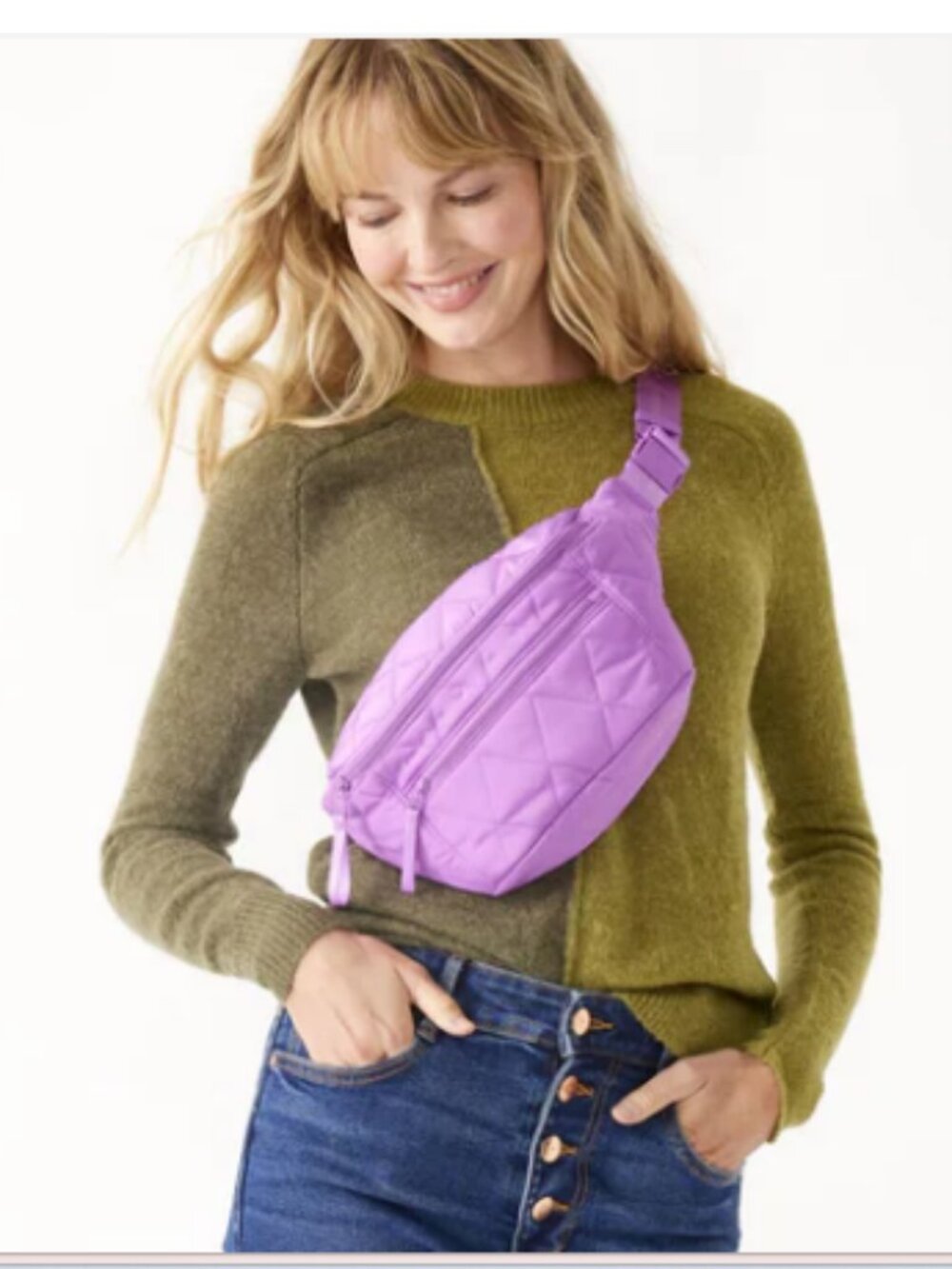 NWT Vera Bradley Quilted Purple iris orchid Large Belt Bag